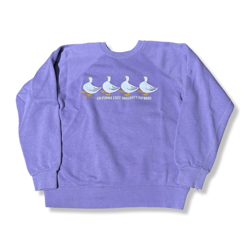 Vintage 80s California State University Hayward Blue Ducks Sweatshirt Size M